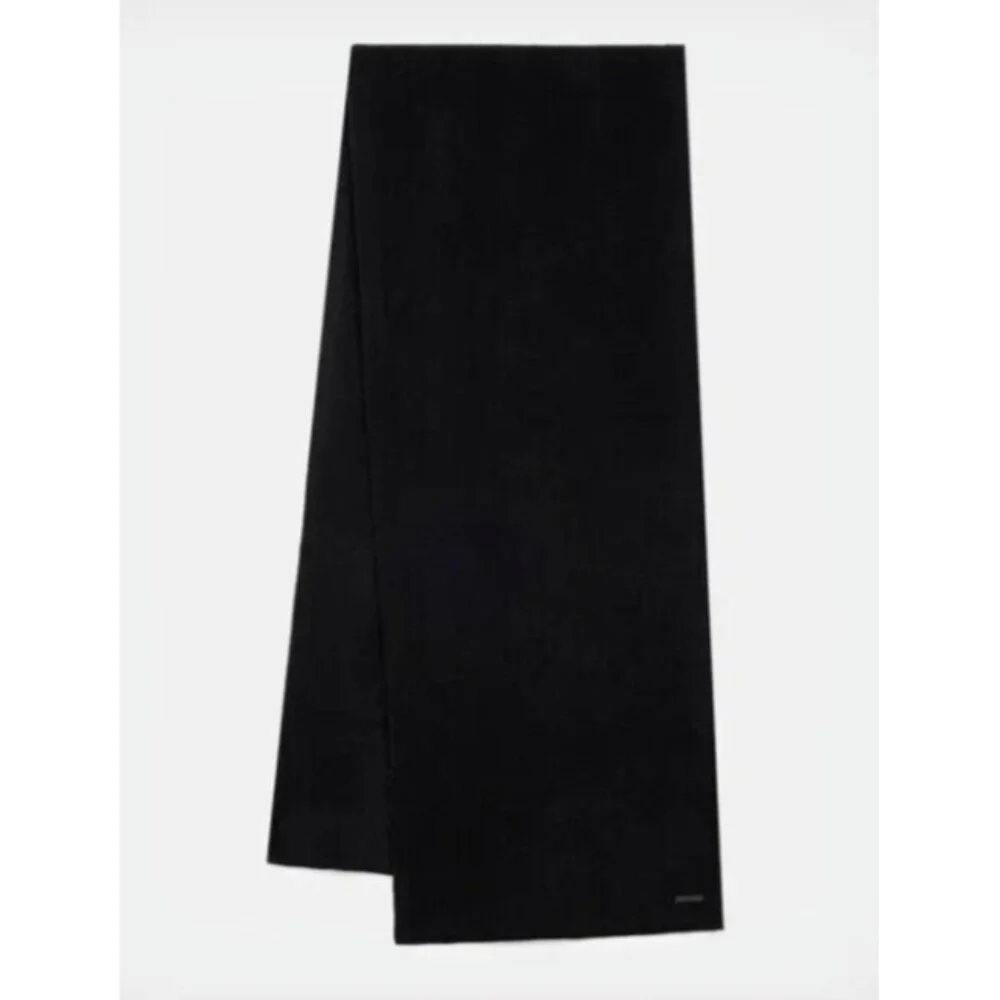 ALLSAINTS Garter Roll Scarf Black 16''x80''